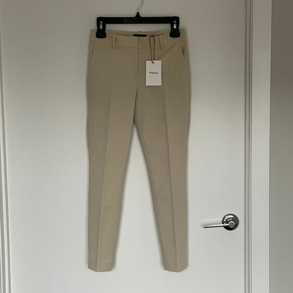 NWT Theory Treeca 2 Muslin Twill Bistretch Cropped Pants Size 00 - Picture 1 of 12